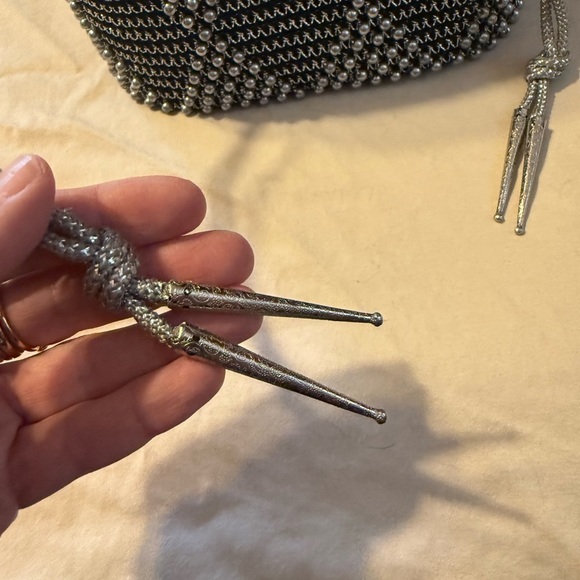 Vintage Crochet Drawstring Bag- Pristine Condition - Picture 3 of 5